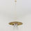 Miniature : Pair of Brass and Glass Hanging Lamps, circa 1950, Italy.