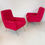 Miniature : Pair of Luminous Red Armchairs, circa 1950, Italy.