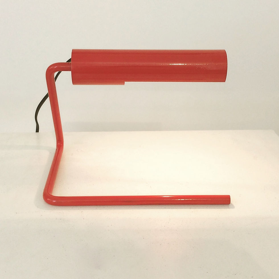 Christophe Gevers GE106 red table lamp, circa 1975, Belgium.