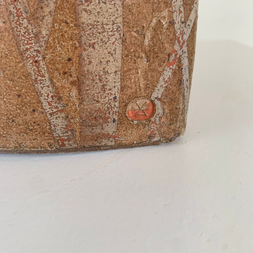 Miniature : Antoine De Vinck Stamped Ceramic Floor Vase, circa 1970, Belgium.