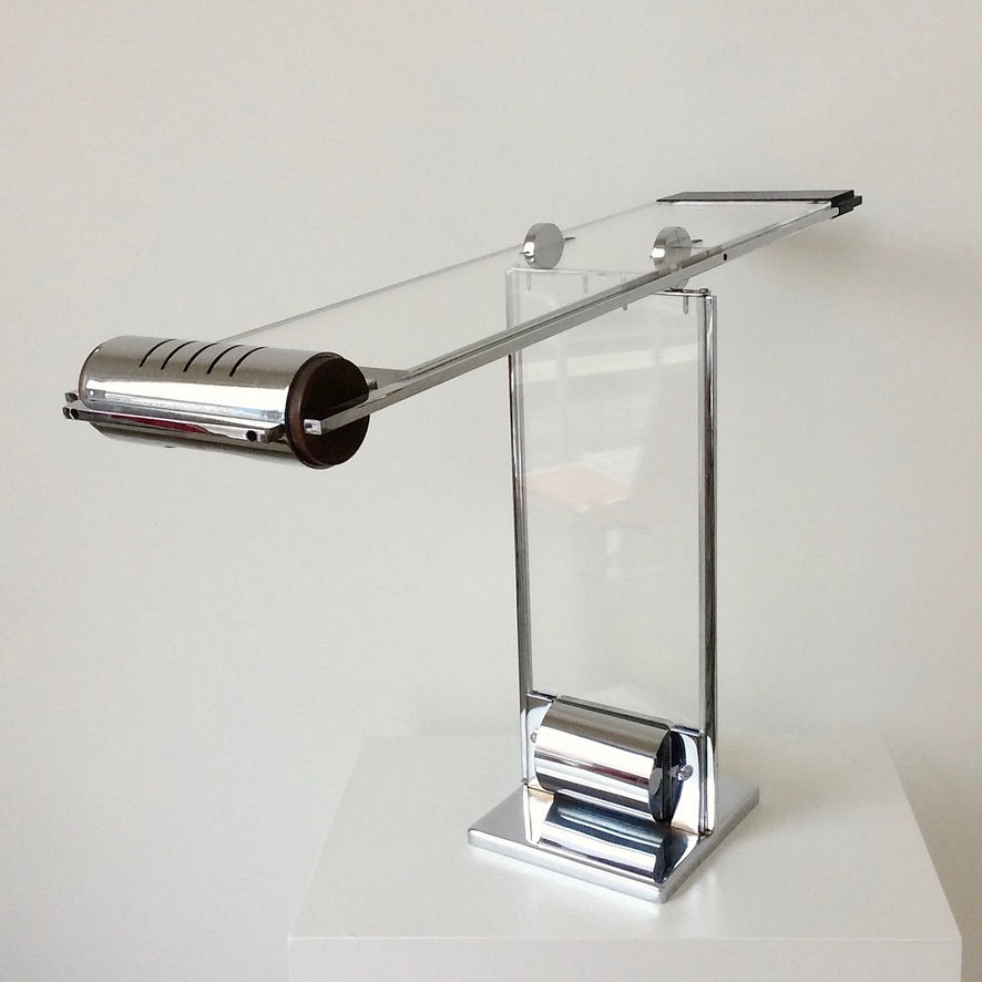 Miniature : Yonel Lebovici Oblique Cristal Table Lamp, circa 1979, France