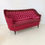 Miniature : Two-seats Dark Crimson Sofa, circa 1940, Italy.