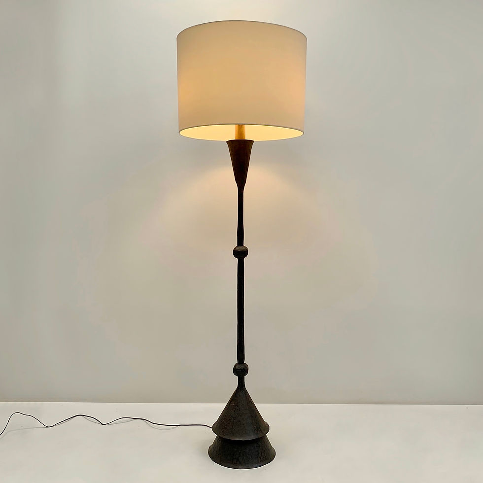 Miniature : Mid-Century Wrought Iron Floor Lamp, circa 1950, France.