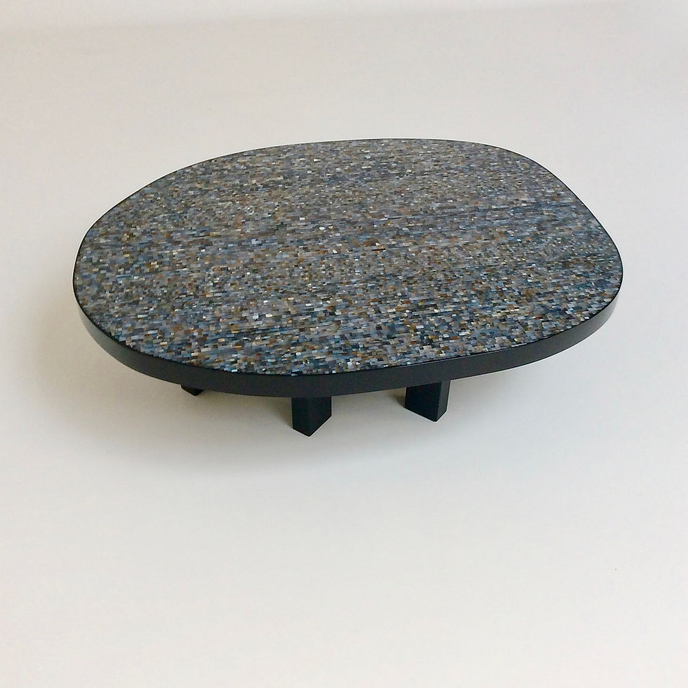 Miniature : Ado Chale Freeform Mosaic of Chalcedony Agate Coffee Table, circa 1980, Belgium.