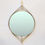 Miniature : Elegant Brass Mirror, circa 1960, Italy.