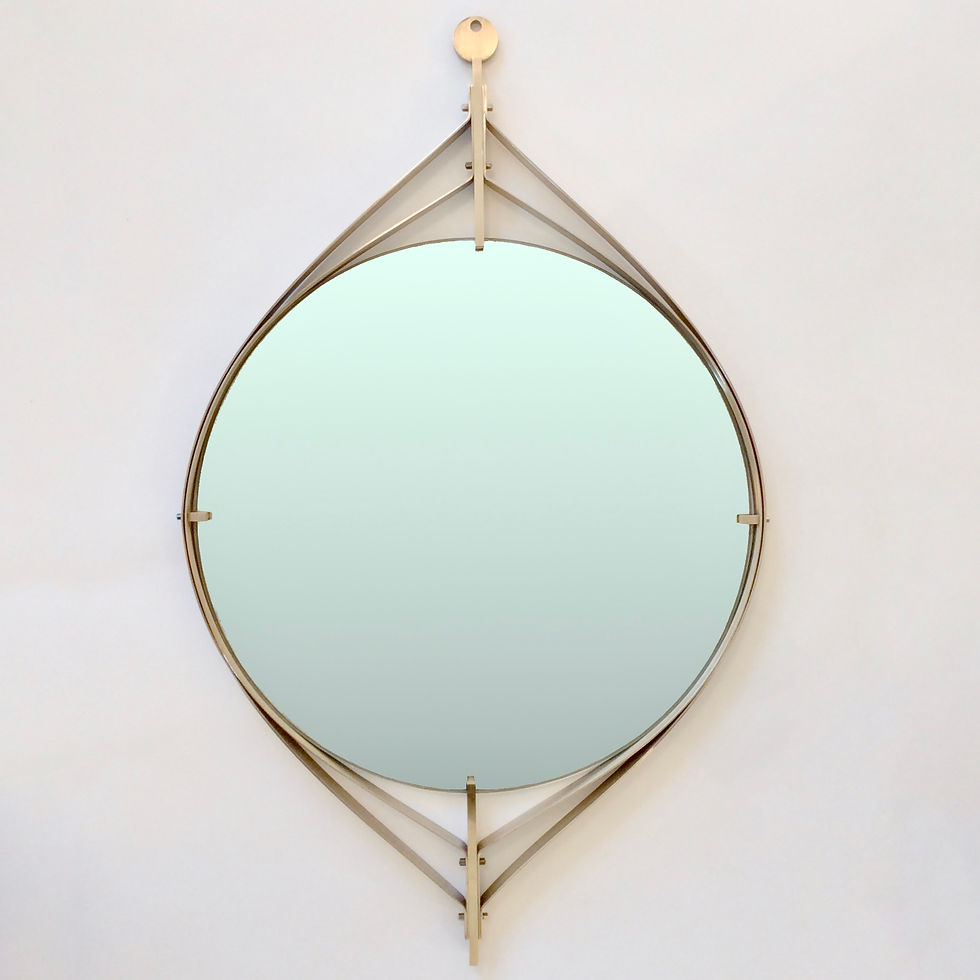 Elegant Brass Mirror, circa 1960, Italy.
