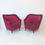 Miniature : Pair Of Dark Crimson Armchairs, circa 1940, Italy.