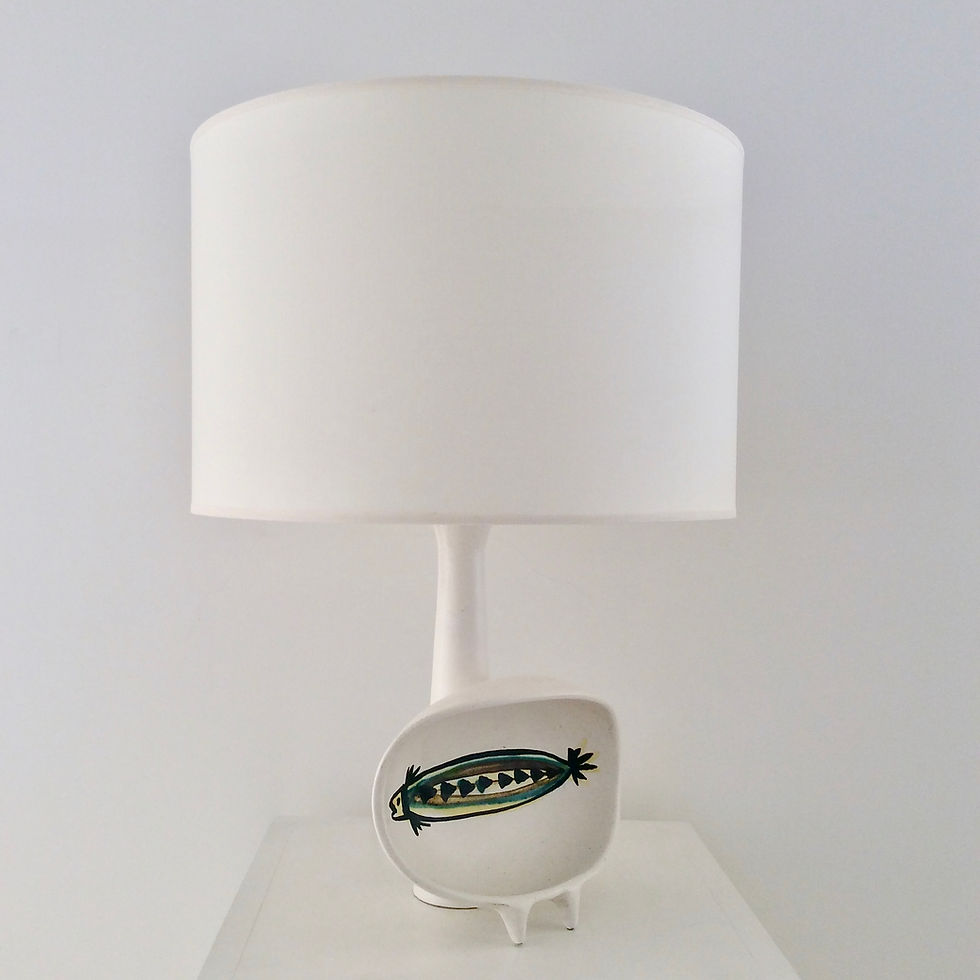 Miniature : Rare Roger Capron Ceramic Table Lamp, circa 1955, France.