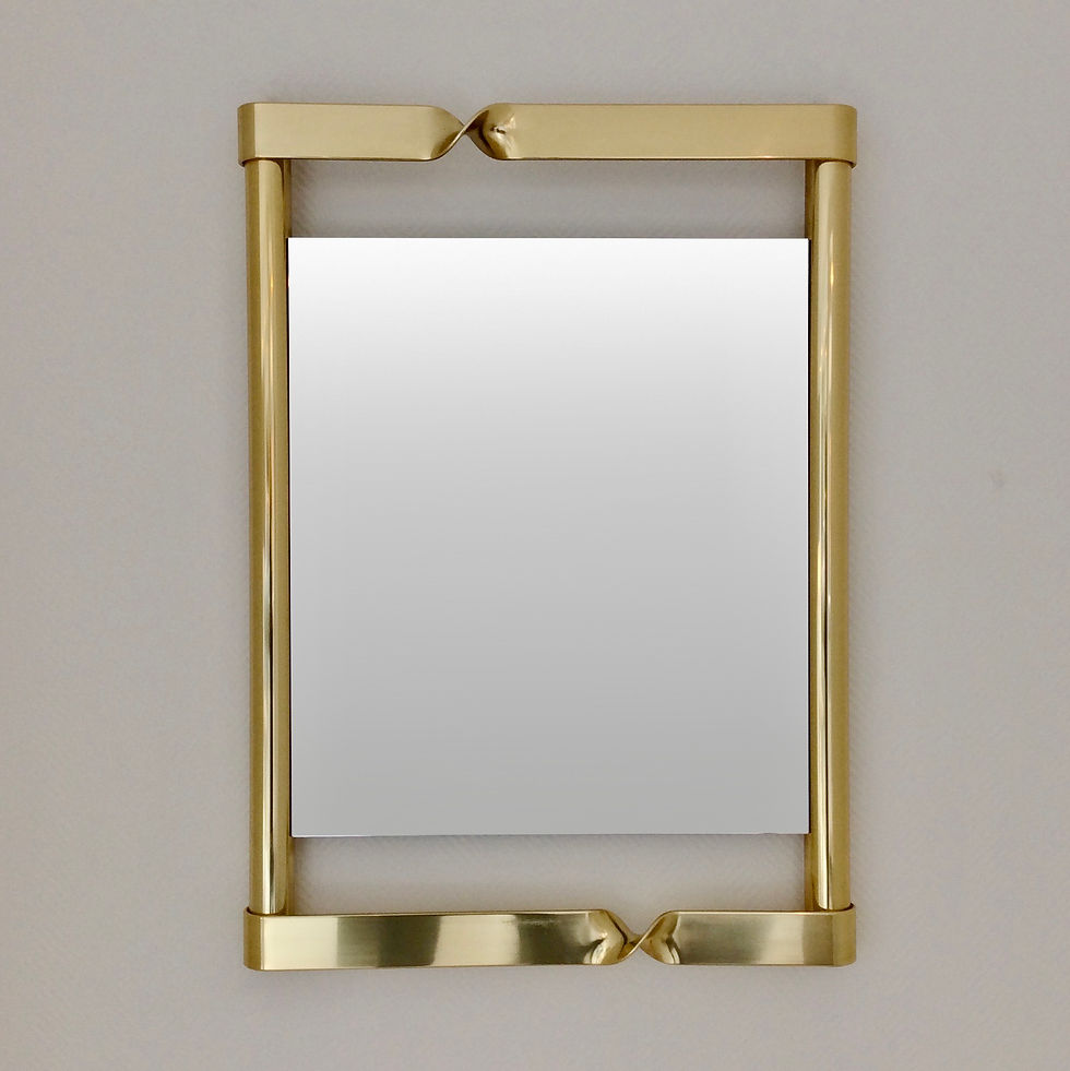 Elegant Brass Mirror, circa 1970, Italy.