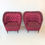 Miniature : Pair Of Dark Crimson Armchairs, circa 1940, Italy.