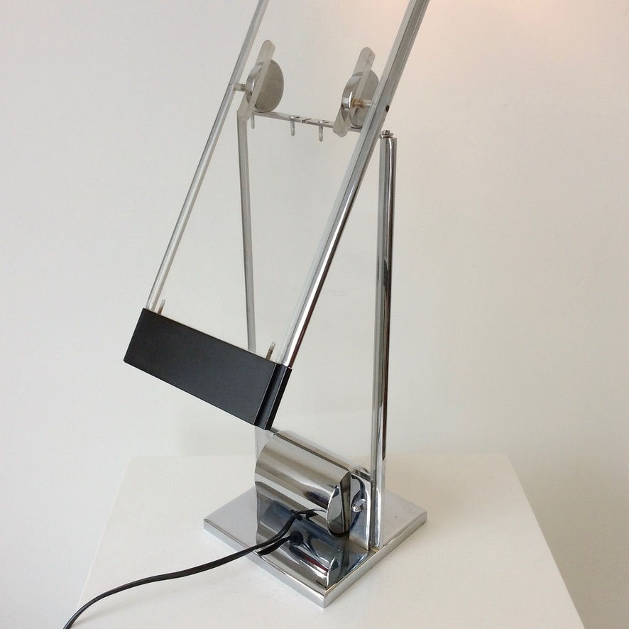 Miniature : Yonel Lebovici Oblique Cristal Table Lamp, circa 1979, France