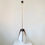 Miniature : Mid-Century Decorative Teck and Brass Pendant Lamp, circa 1960, Italy.