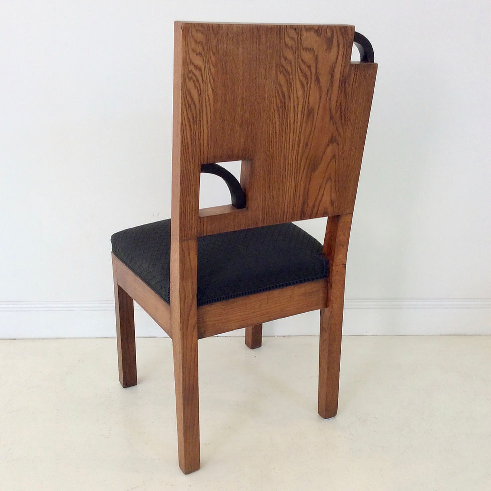 Miniature : French Art Deco Oak Chair, circa 1930.