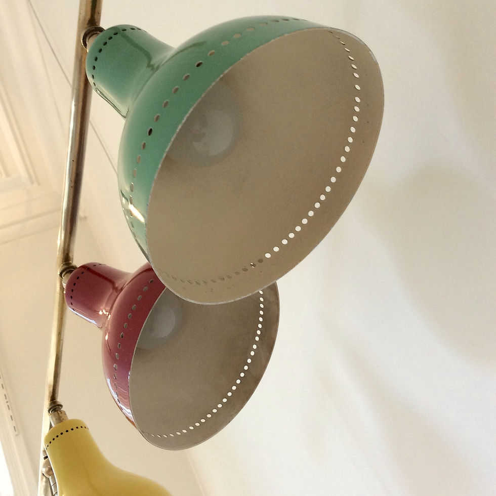 Miniature : Rare Adjustable Floor Lamp , circa 1950, Italy.