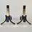 Miniature : Pair of wrought iron and brass andirons, circa 1960, France.