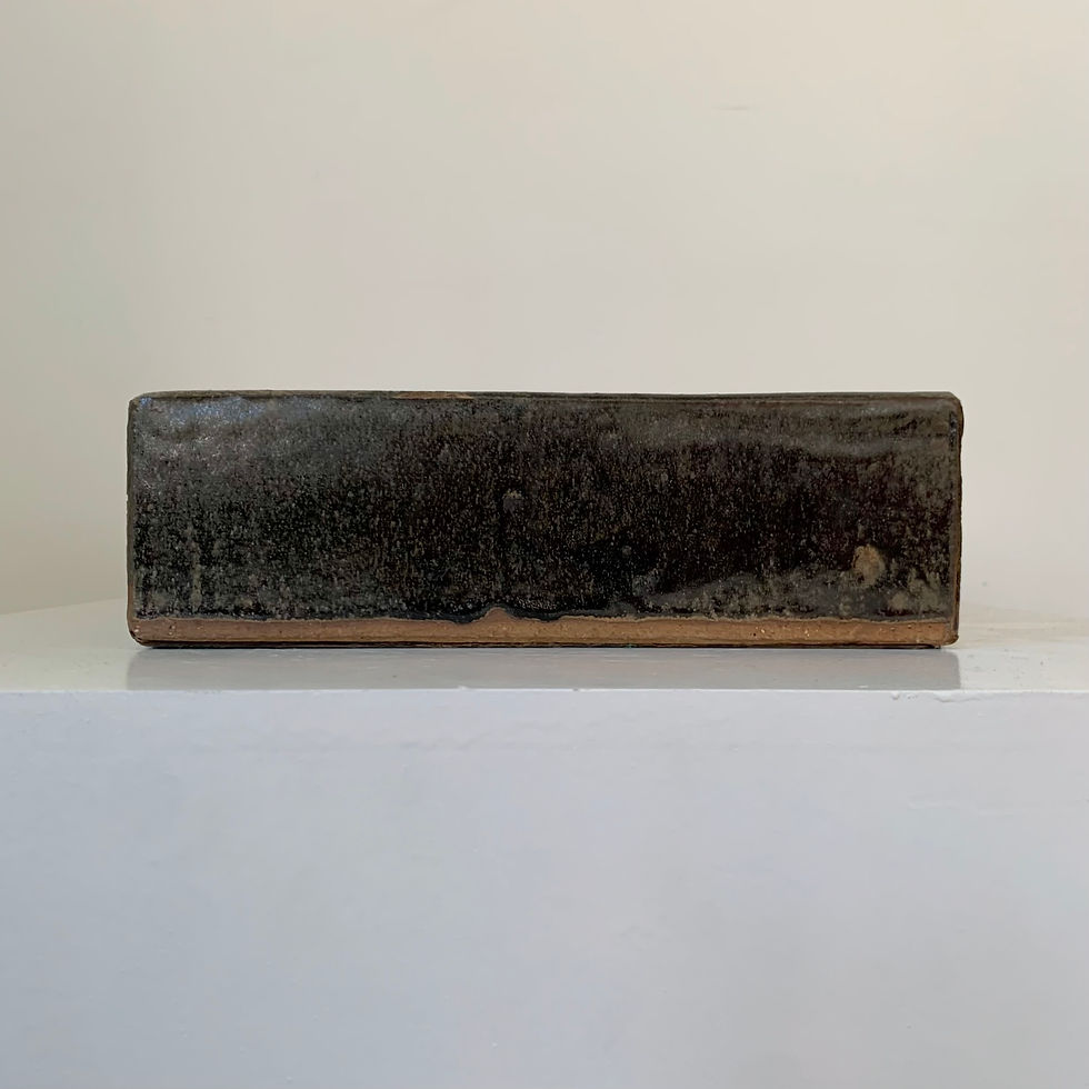 Miniature : Pierre Culot Brown Ceramic Stamped Vide-Poche, circa 1960, Belgium.