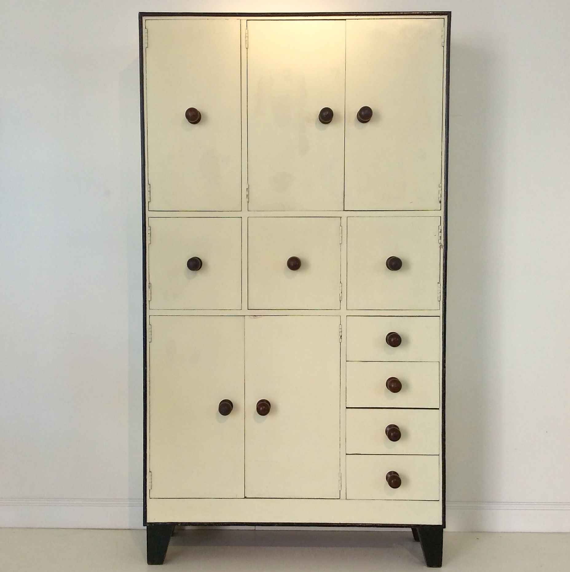 Ivory Painted Cabinet, Probably Dutch, circa 1930.