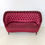 Miniature : Two-seats Dark Crimson Sofa, circa 1940, Italy.