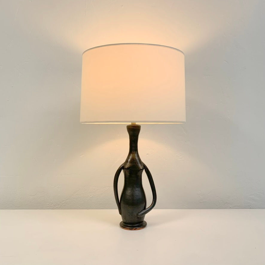 Miniature : Met De Penninghen Antropomorphic Ceramic Table Lamp, circa 1950, France.