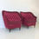 Miniature : Pair Of Dark Crimson Armchairs, circa 1940, Italy.