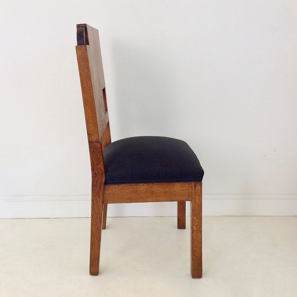 Miniature : French Art Deco Oak Chair, circa 1930.