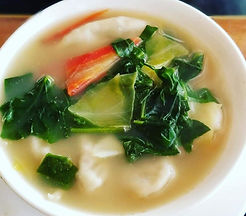 Image of Rhechoutse (dumpling soup) at Mount View Noodles restaurant in Manali