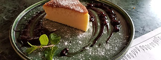 Image of japanese Cheesecake served for dessert at the Peacock restaurant in Jaipur