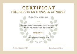 Certificat d'Hypnose Clinique