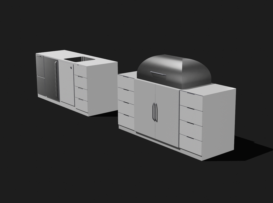 Boat kitchenette, sink, grill, storage, refridgerator