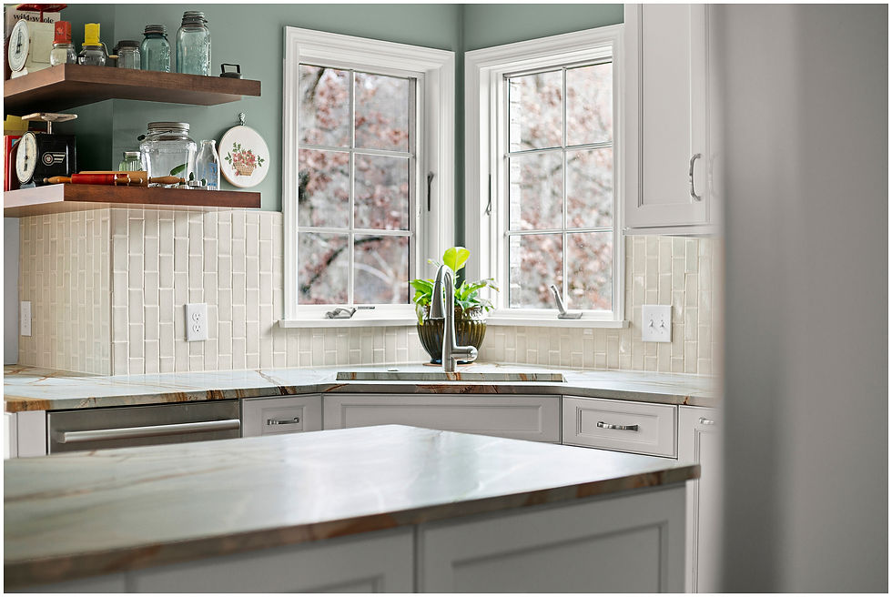 sink corner with big windows remodeled kitchen in Wexford, PA