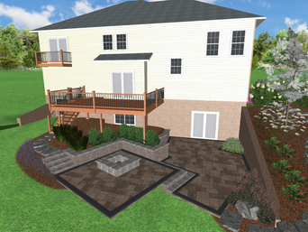 Raised Fire Pit and Patio Project in a Tight Space