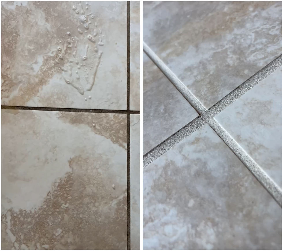 before and after grout steam cleaning by iconic steam cleaning