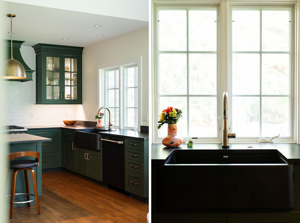 modern green kitchen remodel and home addition by TJ Bush Enterprises 