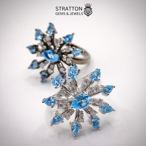 Natural Swiss Blue Topaz Ring