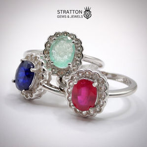 Natural Sapphire, Ruby & Emerald Rings