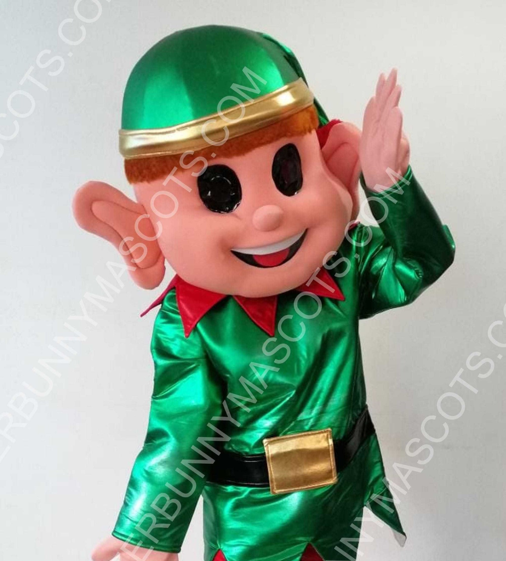 Santa's Green Elf Helper Christmas Mascot