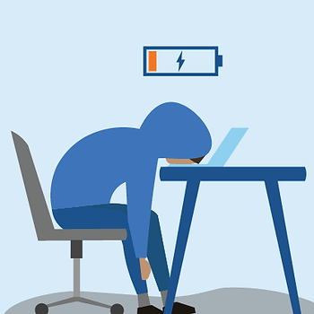 man slouched over due to burnout