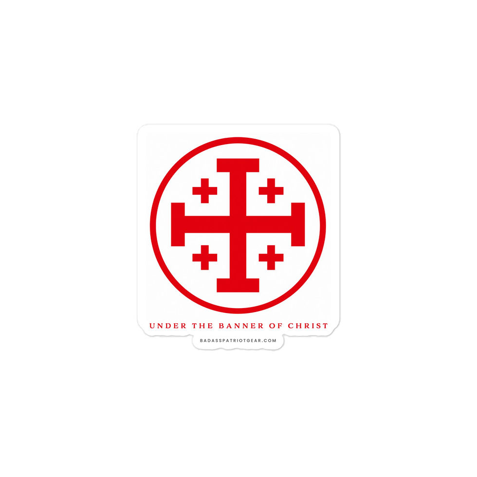 Badass Patriot Badass Patriot “Under The Banner of Christ” Crusader Cross Sticker