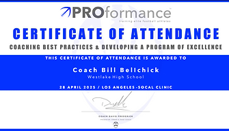 PROformance Football Certificate Coaching Clinic
