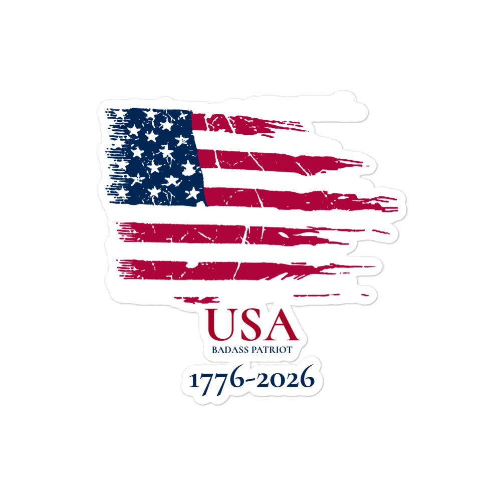 Patriotic Badass Patriot America 1776-2026 Bubble-free sticker