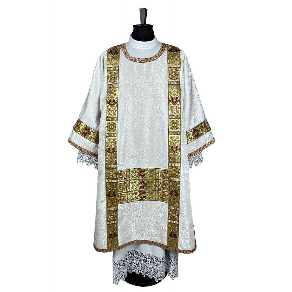 ED392 Damask Fabric Embroidered Dalmatic
