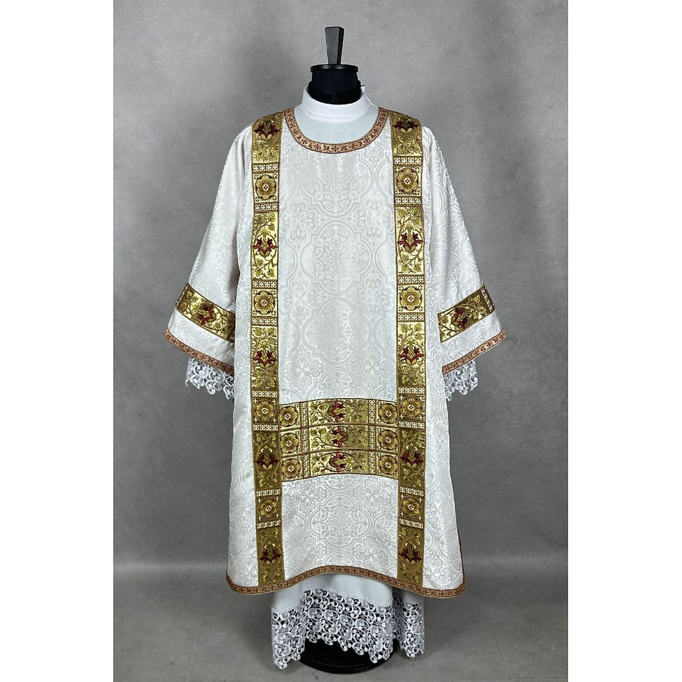 ED392 Damask Fabric Embroidered Dalmatic