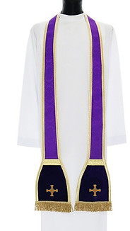 North East Church Supplies Embroidered St Cuthbert Cross Priest Stoles