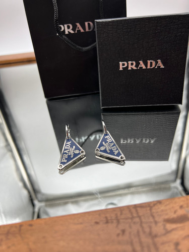 Prada Pendant Earrings (Full Set) Blue | Patched Luxury
