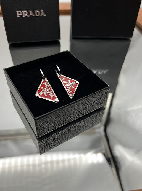 Prada Pendant Earrings (Full Set) Red | Patched Luxury