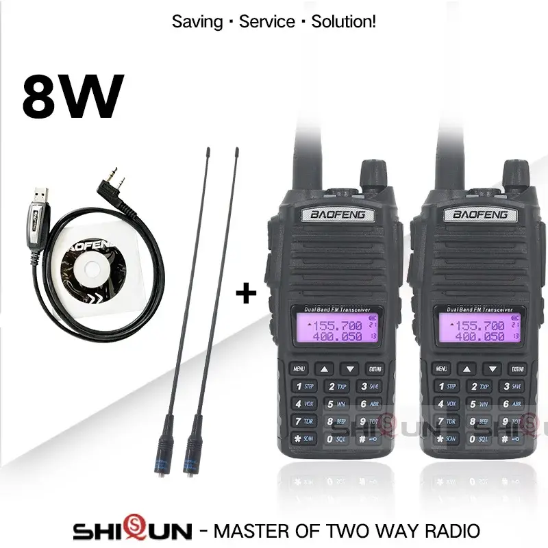 Thumbnail: 2pcs UV-82  Dual PTT Two 10 KM Baofeng UV-82 HP