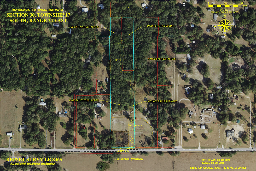 Recent split project provided by REPSET SURVEY LLC