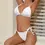Thumbnail: Zuvebamyo Women's Two Piece Bikini Swimsuit Sexy Ribbed Triangle Top Bathing