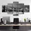 Thumbnail: Canvas Wall Art Black And White Nyc Skyline Pictures 5 PCS