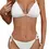 Thumbnail: Zuvebamyo Women's Two Piece Bikini Swimsuit Sexy Ribbed Triangle Top Bathing